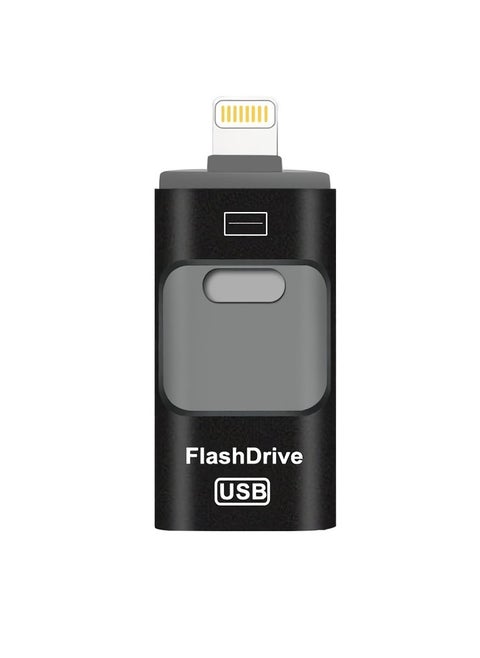 64GB USB Flash Drive, Shock Proof Durable External USB Flash Drive, Safe And Stable USB Memory Stick, Convenient And Fast I-flash Drive for iphone, (64GB Black Color)