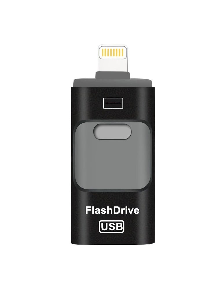 AROAQ - 64GB USB Flash Drive, Shock Proof Durable External USB Flash Drive, Safe And Stable USB Memory Stick, Convenient And Fast I-flash Drive for iphone, (64GB Black Color) - Image 1