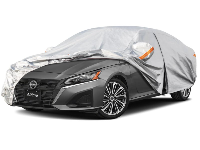 Kayme 6 Layers Car Cover Custom Fit for Nissan Altima 20022025 Waterproof All Weather for Automobiles Outdoor Full Cover Rain Sun UV ProtectionSilver