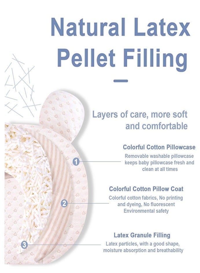 وسادة لتشكيل رأس الطفل، وسادة رغوية مريحة للرضع لمنع تسطح الرأس، وسادة دعم رأس مريحة للرضع حديثي الولادة مع غطاء من القطن العضوي للاستخدام في المهد، عربة الأطفال، ومقعد السيارة - Image 5