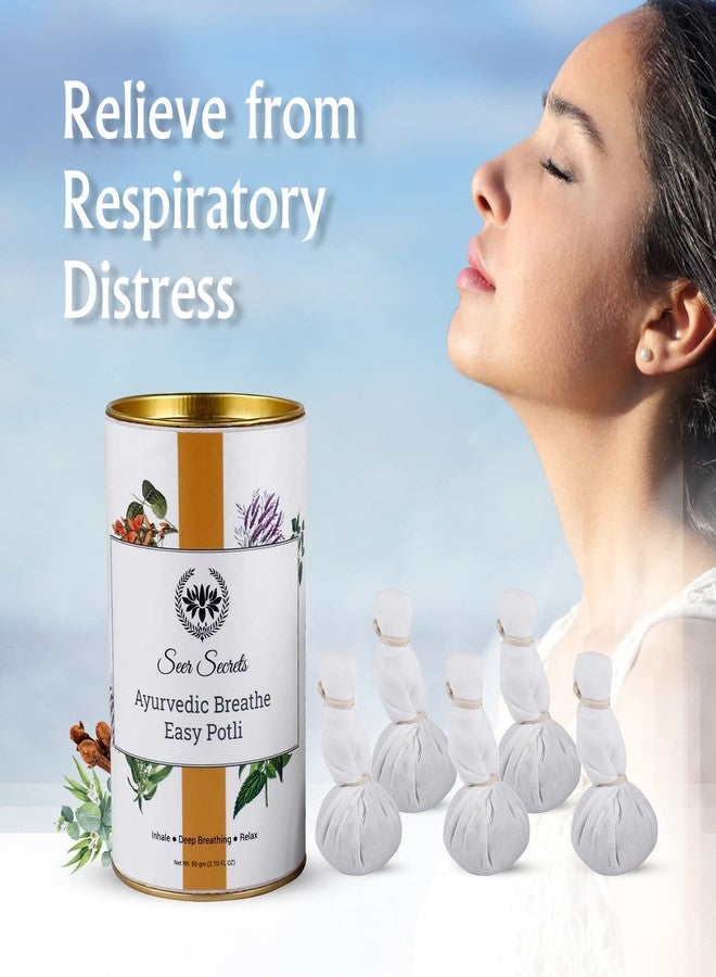 Seer Secrets 100% Natural Ayurvedic Breathe Easy Potli to Help Decongest Lung | Relieve Minor Cold & Cough Relief | Easy Breathing | Ease Respiratory Distress | Soothes Irritated Throat and Air Passages | Healthy Immunity against Air Pollution| Suitable for Men & Women | Pack of 5 - Image 4