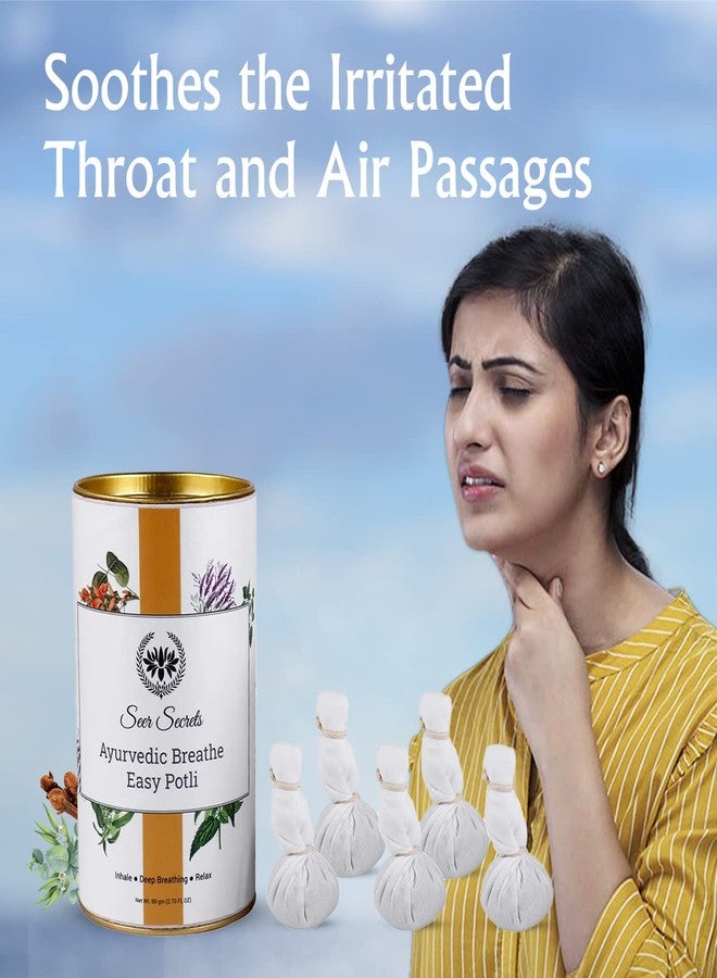 Seer Secrets 100% Natural Ayurvedic Breathe Easy Potli to Help Decongest Lung | Relieve Minor Cold & Cough Relief | Easy Breathing | Ease Respiratory Distress | Soothes Irritated Throat and Air Passages | Healthy Immunity against Air Pollution| Suitable for Men & Women | Pack of 5 - Image 5
