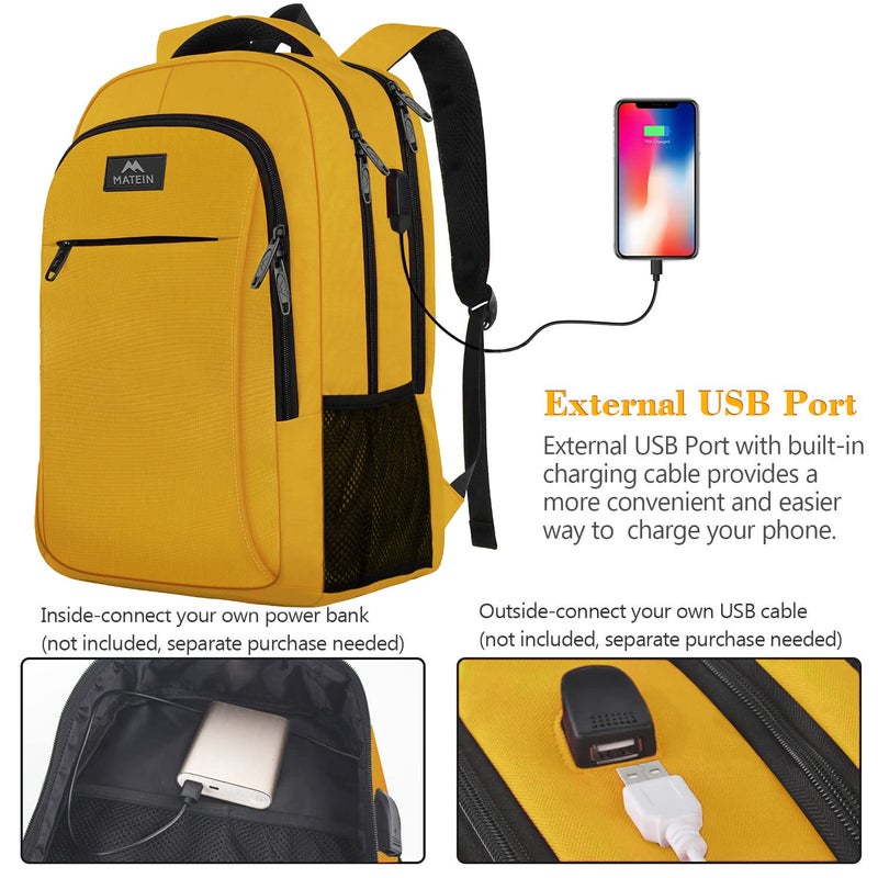 MATEIN Travel Laptop Backpack, Sturdy Anti Theft College School Backpack for Girls Boys with USB Charging Port, Water Resistant 15.6 Inch Computer Daypack Student BookBag Gift for Women and Men - Image 2