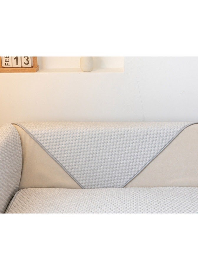 SUNYS Summer Ice Silk Cool Bean Bag Sofa Cushion - Polka Dot & Solid Color, Non-Slip, Chill-Feel Couch Pad Cover - Image 2