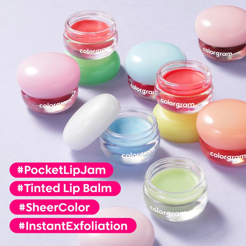 COLORGRAM Tintin Dory Lip Jam 03 Peach Jam | Pudding Pot Lip Blush | Tinted Lip Jam, Hydrating & Plumping Lip Balm with Lightweight, Non-Sticky Formula | Clear Radiance & Semi-Transparent Color - Image 5