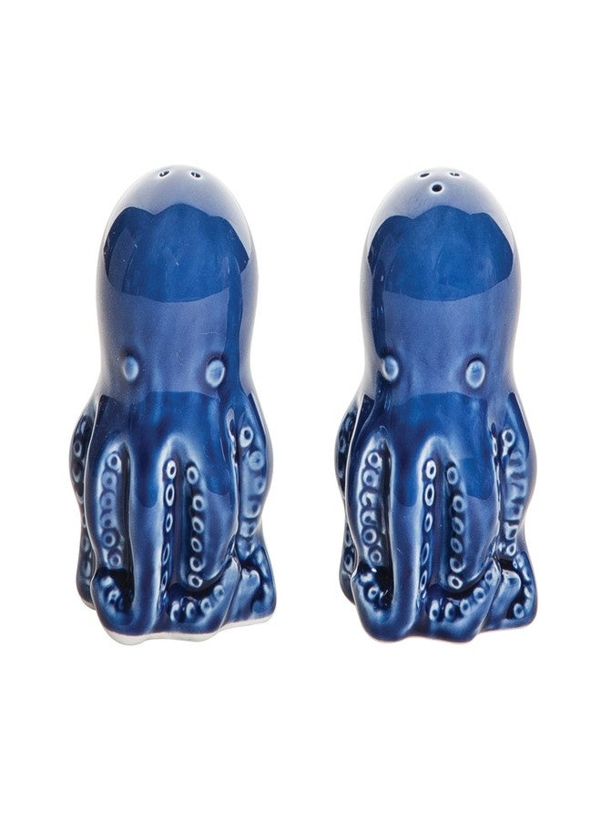Beachcombers Octopus Kitchen Table Salt & Pepper Shakers Set of 2 All Seasons Summer Beach House Nautical Coastal Sea Ocean Themed Tabletop Decor Decoration Blue - Image 1