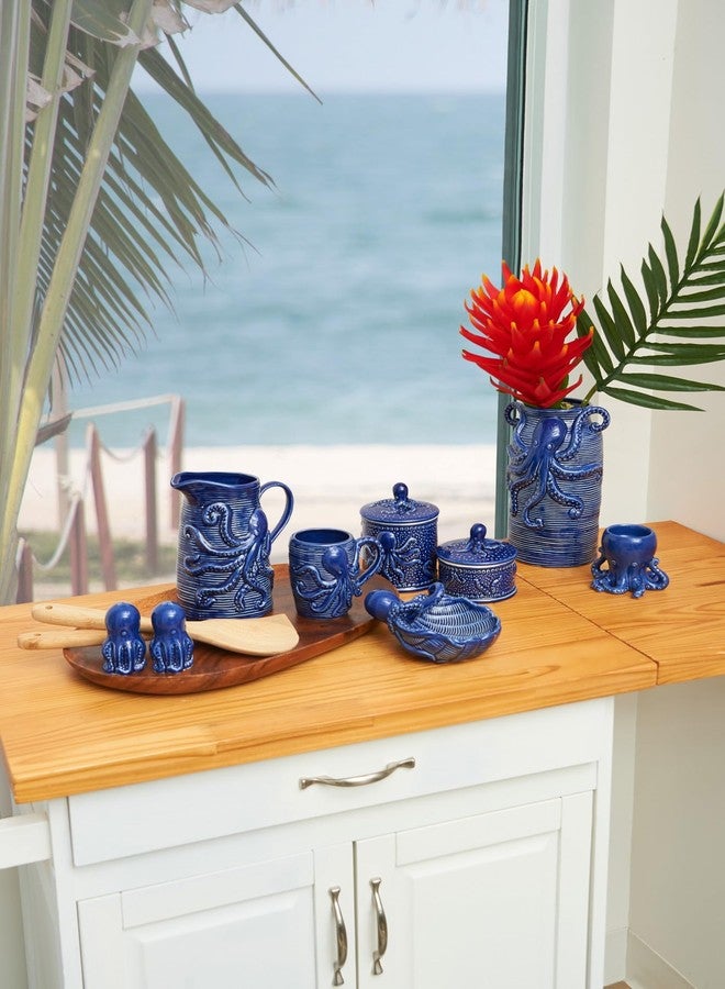 Beachcombers Octopus Kitchen Table Salt & Pepper Shakers Set of 2 All Seasons Summer Beach House Nautical Coastal Sea Ocean Themed Tabletop Decor Decoration Blue - Image 2