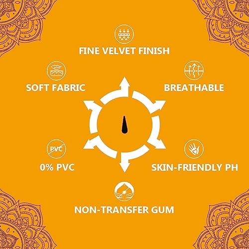 Eyetex Pallavi Sticker Bindi/Pottu|Gopi/Tilak|Aloe Vera & Papaya Extracts|Breathable Non-Irritating Velvet Fabric|G11|Black|20 Flaps - Image 3