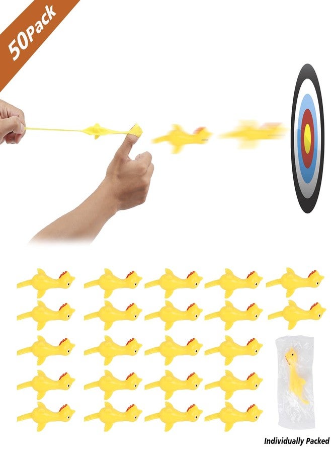LOKIPA 50PCS Flying Chicken Slingshot, Rubber Chicken Slingshot Slingshot Finger Toys for for Kids Adults Party Favors Goodie Bags Stuffers Novelty Classroom Rewards - Image 2