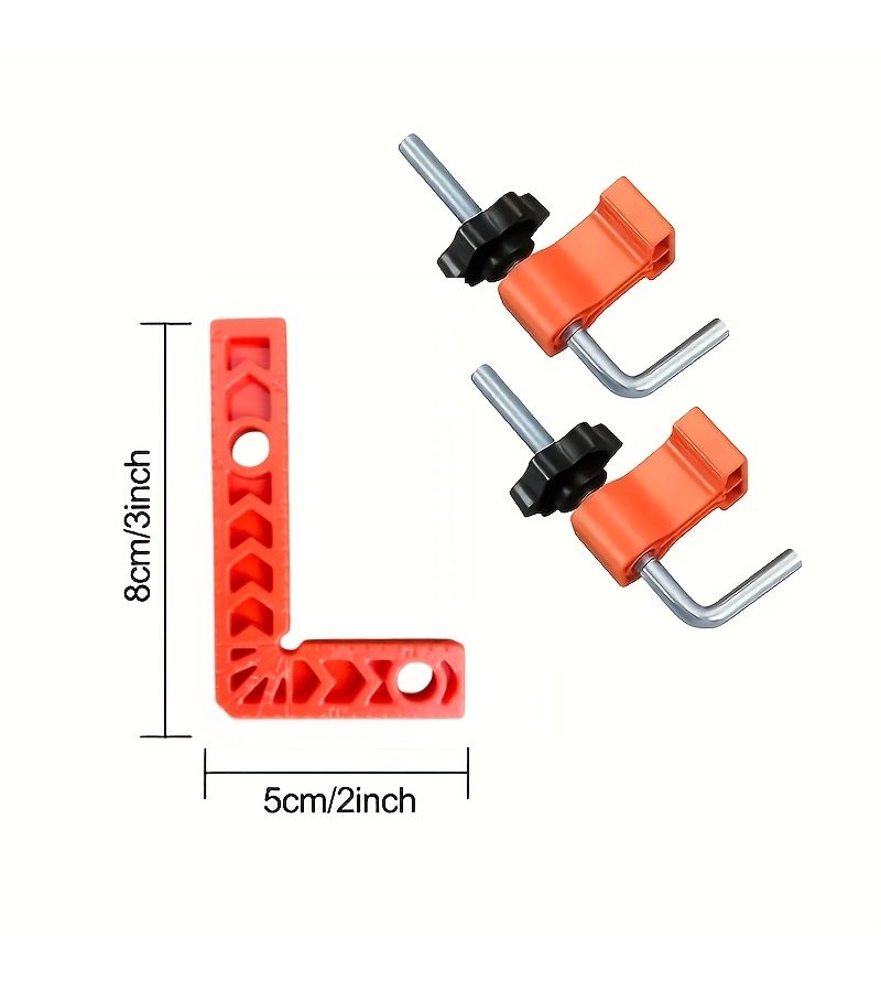 90 Degree Right Angle Clamp Set 3 Piece Precision Square Guide for Framing Cabinet - Image 3
