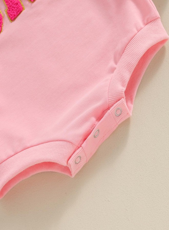 Lamuusaa Baby Girl Boy Birthday Outfit One Embroidery Romper Long Sleeve Crewneck Sweatshirt Birthday Gift - Image 5