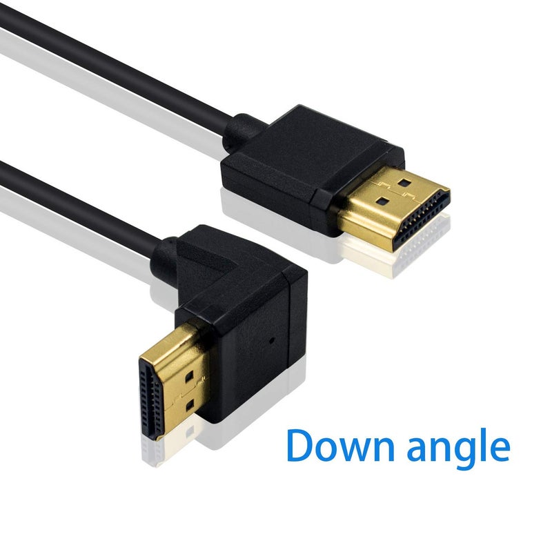 دوتك كابل HDMI من بدقة 4K، كابل تمديد HDMI رفيع للغاية بزاوية لأسفل ذكر إلى ذكر لأجهزة التلفاز ثلاثية الأبعاد و4K فائقة الوضوح، سلك HDMI 2.0 بطول 0.15 متر/6 بوصة - Image 2