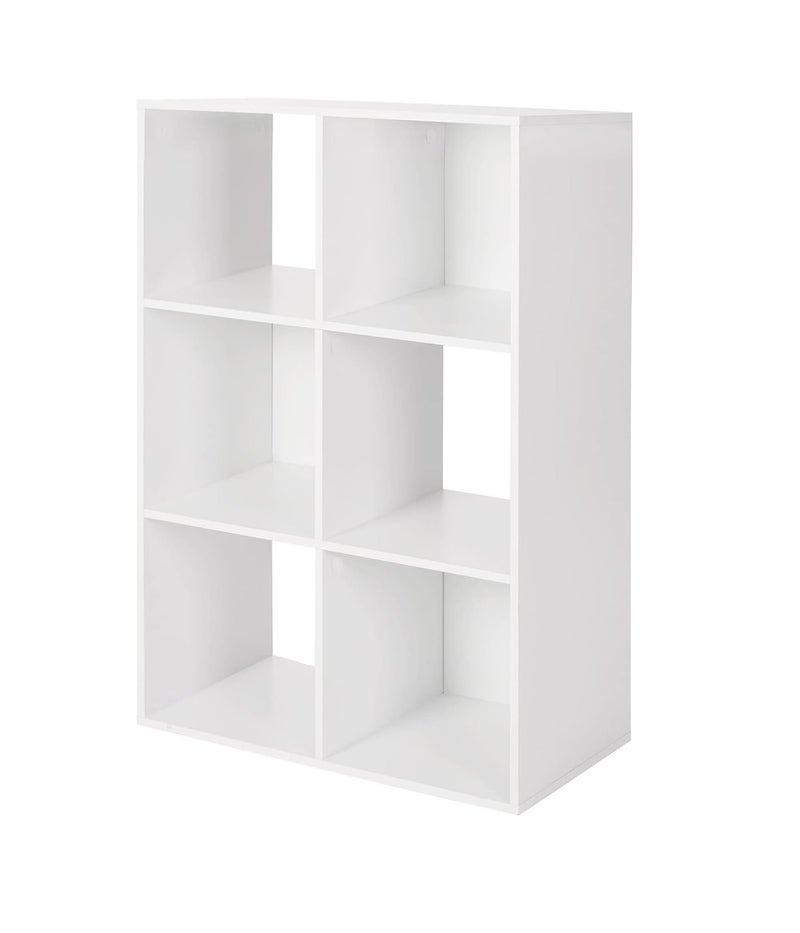 Homme Concept â€“ 6 Cube Storage Unit, White Living Room Bookcases and Shelving Unit, Storage Shelves, Kids Bookcases, Free Standing Wooden Bookcase, Storage Organiser, BookShelf for Home Office. - Image 2