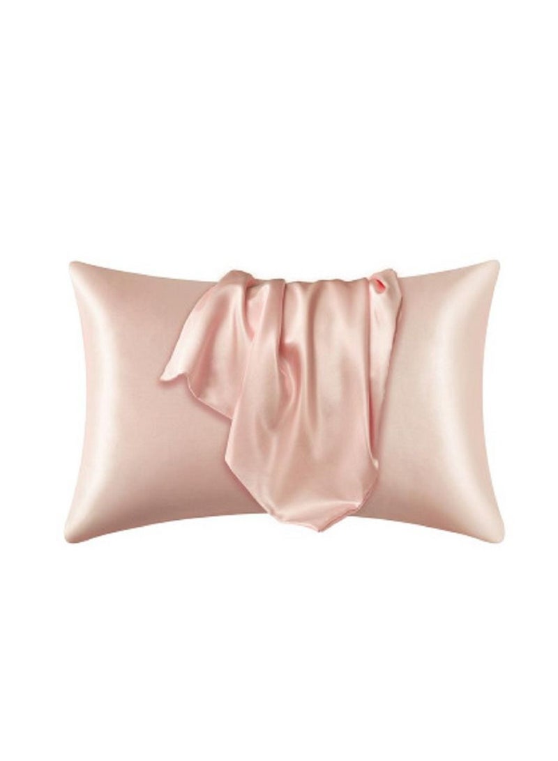 SMILEE 100% Pure Mulberry Queen Pillowcase 2-Piece (Jade Pink) - Image 1