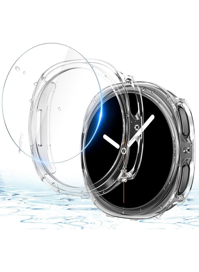 Samsung Galaxy Watch 8 Screen Protector Case 40mm Accessories, Protective Face Cover, Hard Bumper Built-in Tempered Glass Film - Image 1