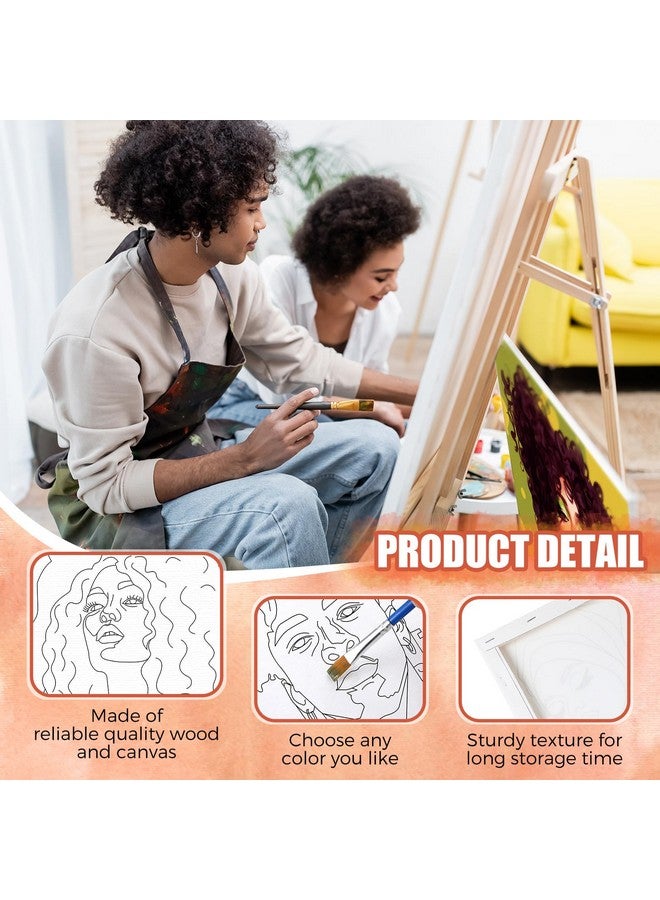 Sherr 20 Pcs Stretched Pre Drawn Canvas Afro Queen Black Art For Painting For Adults Outline Pre Drawn Stretched Cotton Canvas Painting Canvas To Paint Paint Party Set, 8 X 10''(Cool) - Image 3