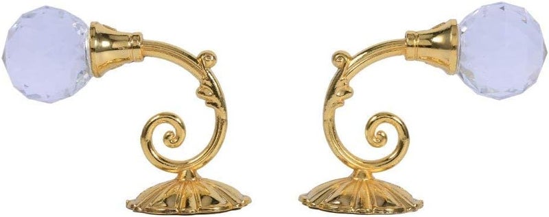 klarako Curtain Hooks Holdback Crystal Curtain Holdbacks Clear Decorative Curtain Drapery Holdbacks Curtain Tieback Hooks with Crystal Ball Wall Mounted Tassel Curtain Tieback Hook Drapery Tiebacks Hook 2PCS - Image 4