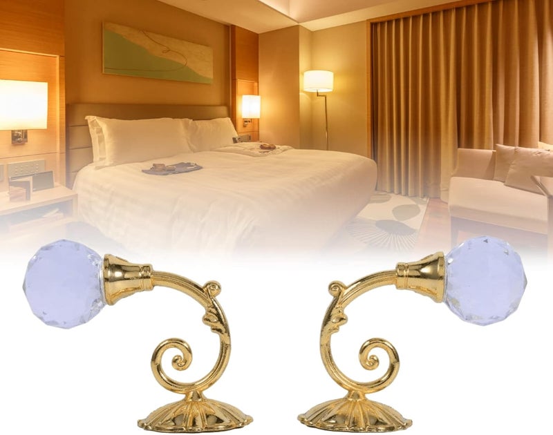klarako Curtain Hooks Holdback Crystal Curtain Holdbacks Clear Decorative Curtain Drapery Holdbacks Curtain Tieback Hooks with Crystal Ball Wall Mounted Tassel Curtain Tieback Hook Drapery Tiebacks Hook 2PCS - Image 5