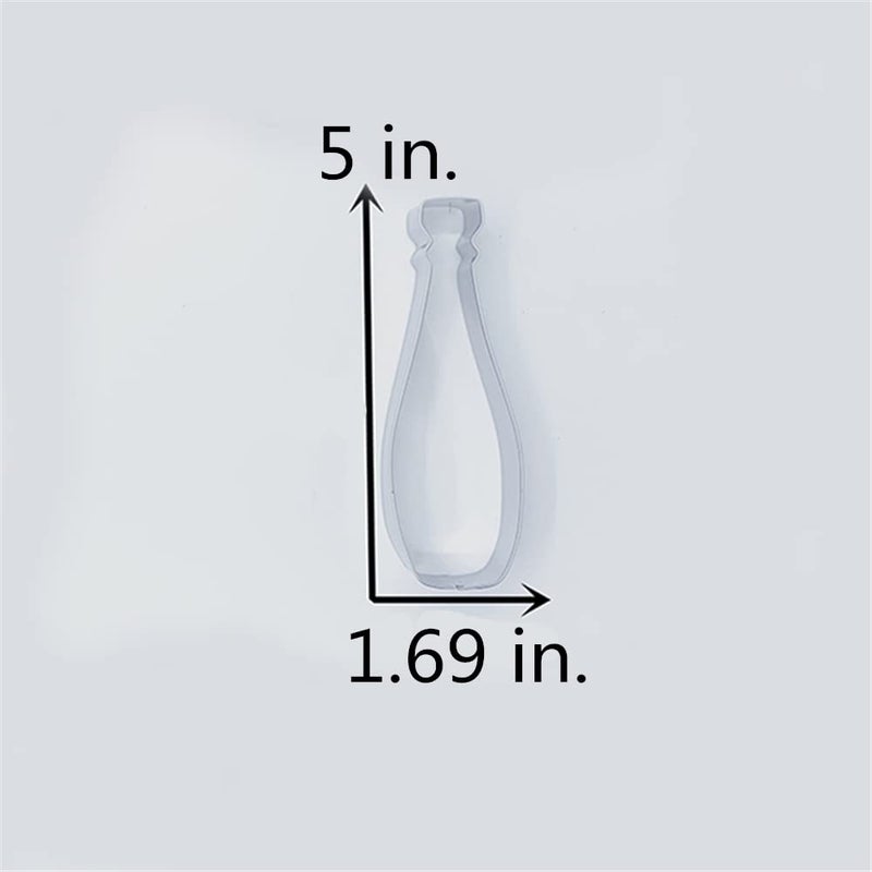 LILIAO Champagne Cookie Cutter Wedding Fondant Biscuit Cutter - 1.7 x 5 inches - Stainless Steel - Image 3