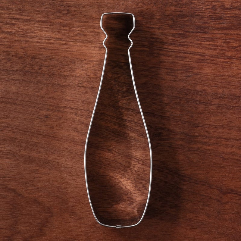 LILIAO Champagne Cookie Cutter Wedding Fondant Biscuit Cutter - 1.7 x 5 inches - Stainless Steel - Image 1
