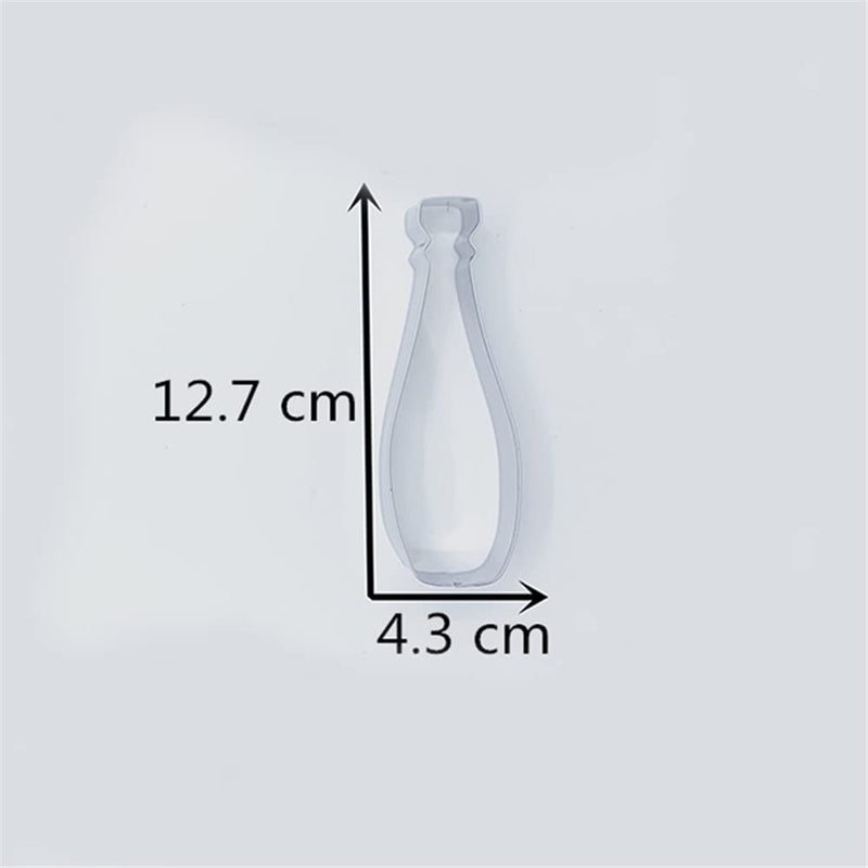 LILIAO Champagne Cookie Cutter Wedding Fondant Biscuit Cutter - 1.7 x 5 inches - Stainless Steel - Image 4