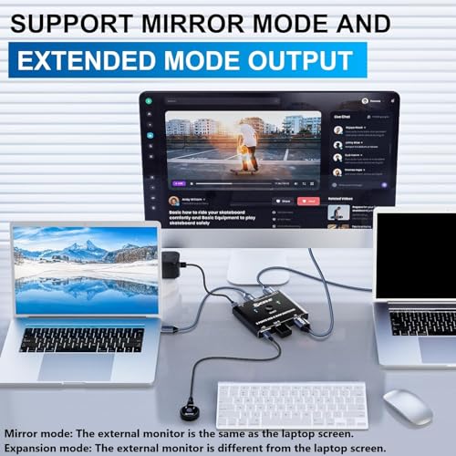 MLEEDA USB C KVM Switch 4K@60Hz,MLEEDA KVM Switch USB C for 2 Laptops Share Single HDMI Monitor and Keyboard Mouse,Compatible with Windows,Mac OS,Wired Remote and USB Power Cord Included - Image 3