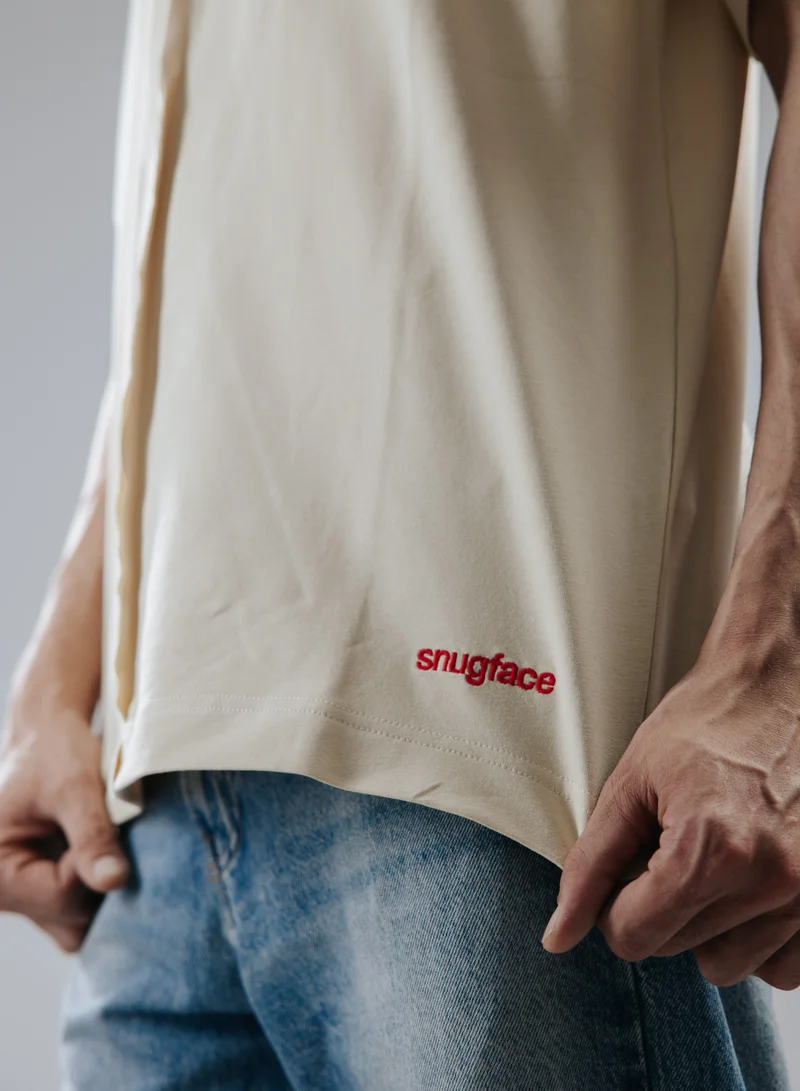 Snugface Snugface The Line Oversized Tshirts, Beige, SF15-7BEI, Size-S