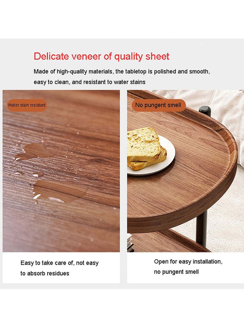 Generic Sofa Side Small Table Living Room Balcony Small Round Tea Table Bedside Storage Shelf Holder Cart Trolley Rolling cart  - Image 3