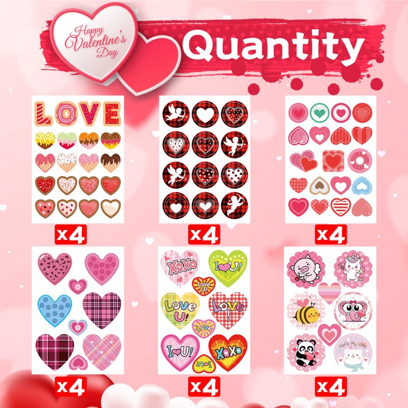 Joy Bang 308 Pcs Valentines Stickers For Kids  30 Sheets Valentines Day Stickers Crafts Red Pink Heart Stickers Love Stickers Valentines Day Decorative Stickers For Gifts Party Favors Supplies - Image 2