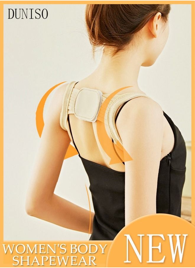 DUNISO Posture Corrector Belt for Men and Women Comfortable Adjustable Back Braces Improve Neck Shoulder Posture Bands Pain Relief for Back, Shoulders, Neck  - Image 1