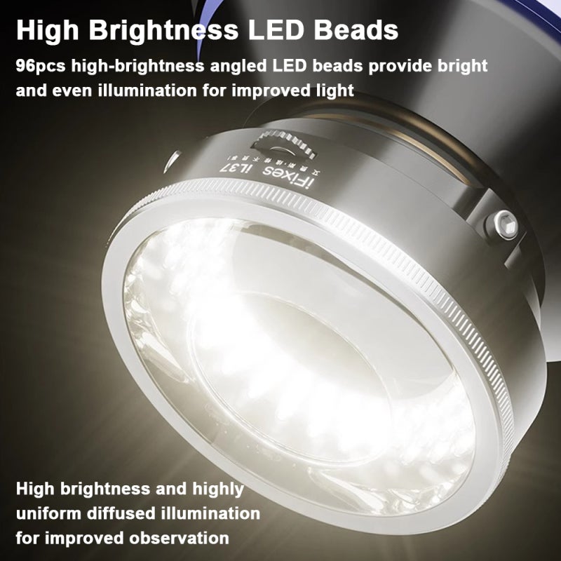 iFixes iL37 Microscope Polarized Optical System LED Illuminating Ring Light 96pcs LED Light Beads Microscope Glareproof Lights Source - Image 2