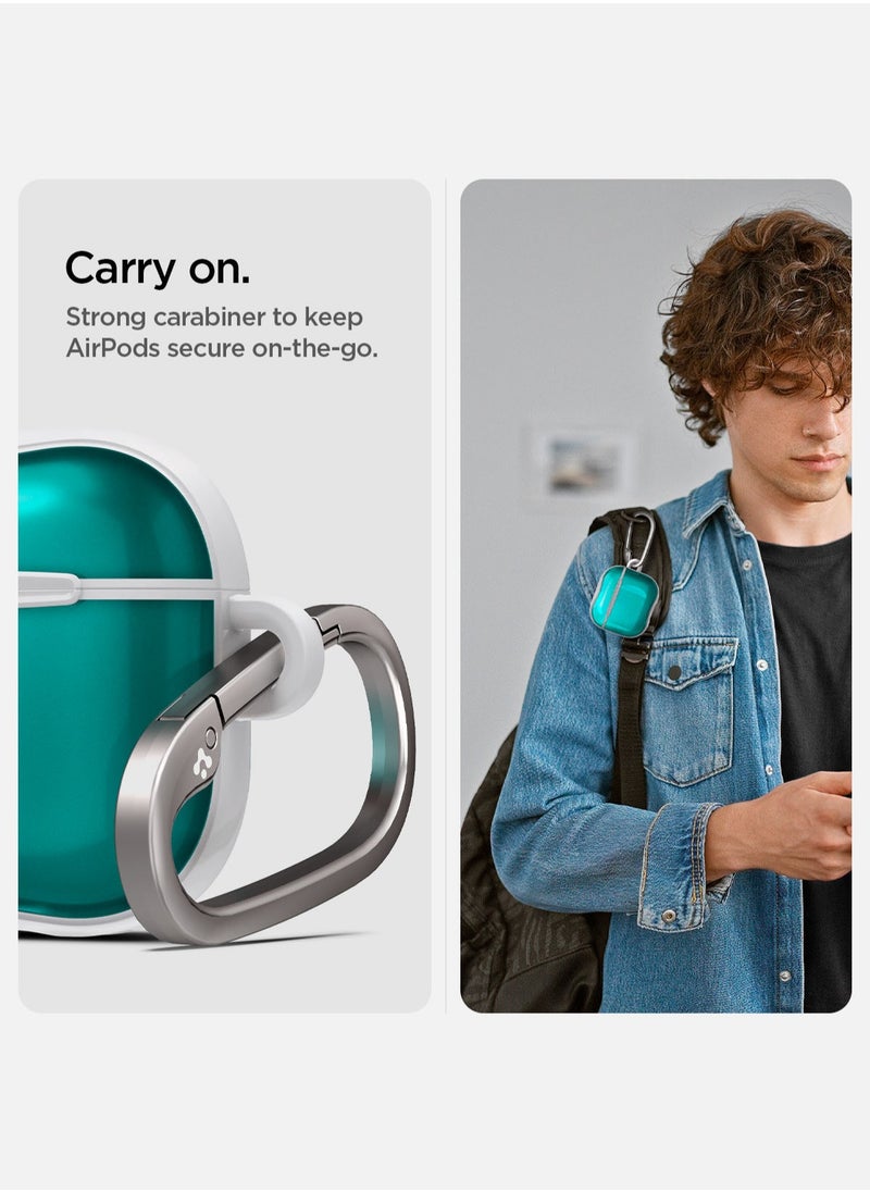 Spigen Ultra Hybrid AirPods 4 Case Cover Classic C1 with Carabiner - Bondi Blue  - Image 4