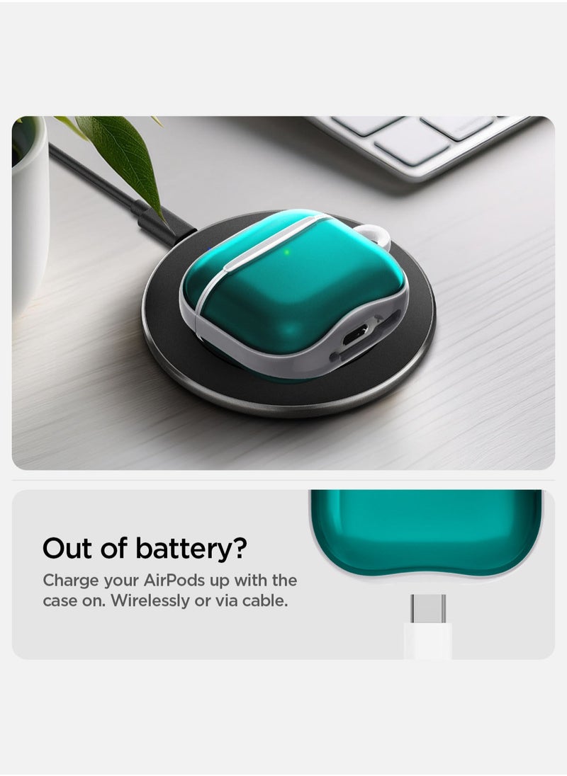 Spigen Ultra Hybrid AirPods 4 Case Cover Classic C1 with Carabiner - Bondi Blue  - Image 5