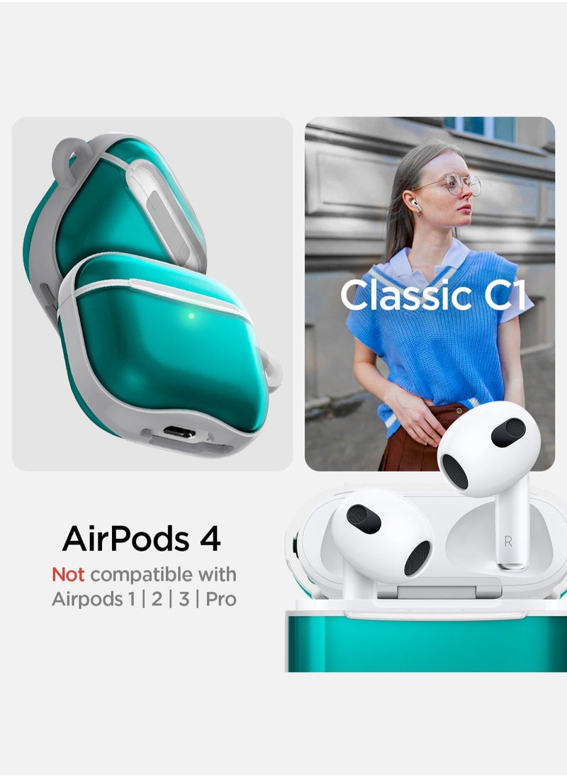Spigen Ultra Hybrid AirPods 4 Case Cover Classic C1 with Carabiner - Bondi Blue  - Image 2