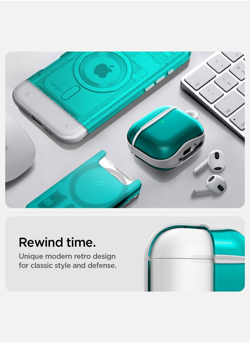 Spigen Ultra Hybrid AirPods 4 Case Cover Classic C1 with Carabiner - Bondi Blue  - Image 3