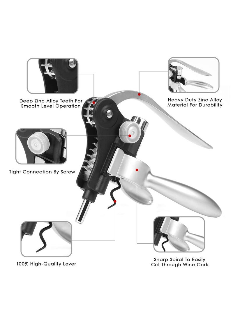 ELEPHANTBOAT - ELEPHANTBOAT Wine Opener Corkscrew Kit Manual Rabbit Wine Bottle Opener Corkscrew Set Screwpull Levers with Foil Cutter Cork Gift for Family Friends - Image 1