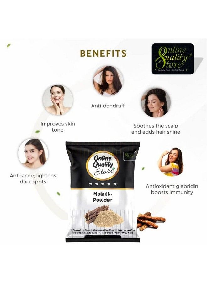 Online Quality Store - Licorice (Mulethi) Powder ;Yashtimadhu Powderliquorice Powder ;Glycyrrhiza Glabra Powder ;Pure Mulethi Powder For Facebodyskin & Hair ;Natural Pure Mulethi Powder Best For Hair And Skin Care 100G - Image 1