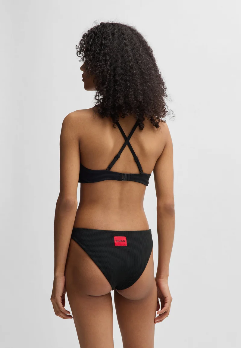 HUGO Bandeau bikini top with logo label
