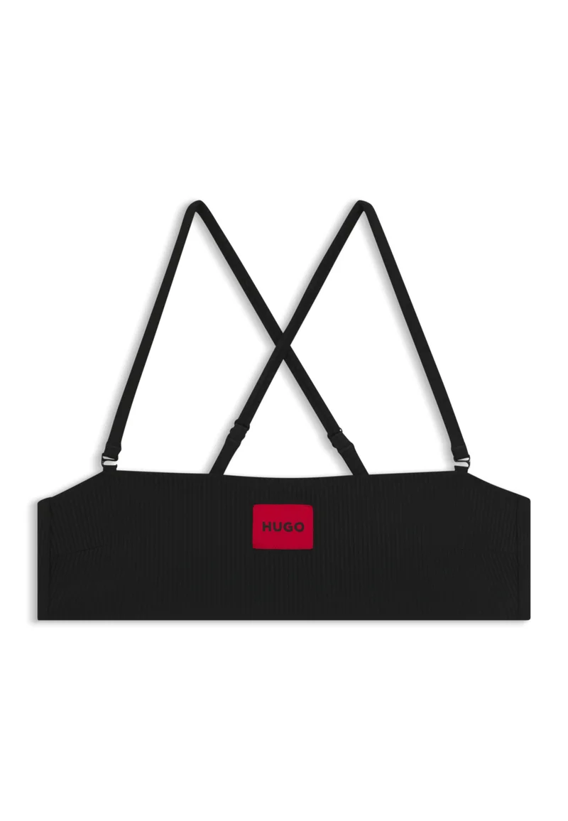 HUGO Bandeau bikini top with logo label