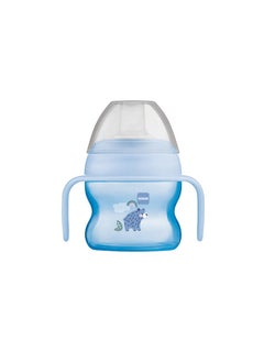 MAM Starter Cup (1 Count), MAM Sippy Cup, Drinking Cup with Extra-Soft Spill-Free Spout and Non-Slip Handles, for Boys 4+ Months, Five Ounces, Blue