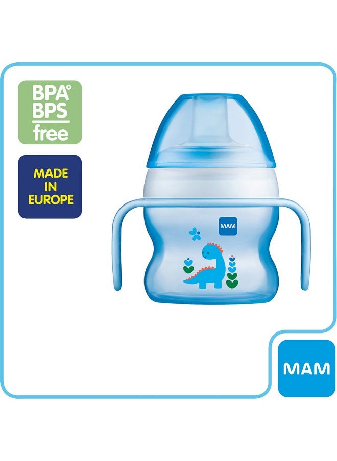 MAM - MAM Starter Cup (1 Count), MAM Sippy Cup, Drinking Cup with Extra-Soft Spill-Free Spout and Non-Slip Handles, for Boys 4+ Months, Five Ounces, Blue - Image 1