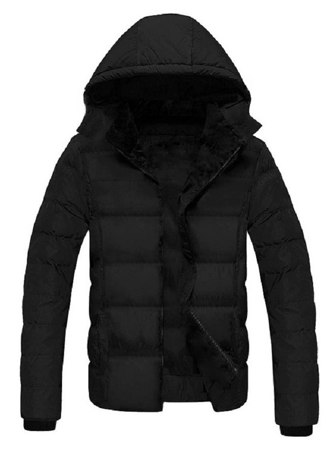 general Winter Puffer Down Jacket Long Sleeve Zipper with Removable Hood - Image 1