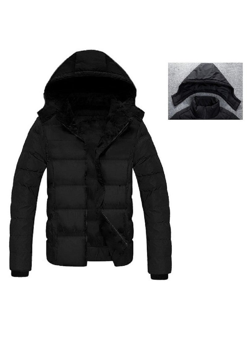 general Winter Puffer Down Jacket Long Sleeve Zipper with Removable Hood - Image 3