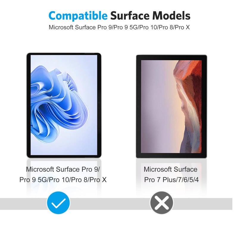 OMOTON 3 Pack Screen Protector for Microsoft Surface Pro 11 Pro 10 (2024)/Pro 9 (2022)/Pro 8 (2021)/Pro X-13 Inch, Tempered Glass/Surface Pen Compatible - Image 2
