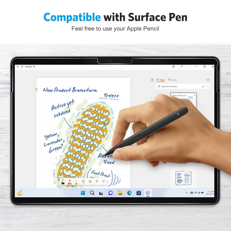OMOTON 3 Pack Screen Protector for Microsoft Surface Pro 11 Pro 10 (2024)/Pro 9 (2022)/Pro 8 (2021)/Pro X-13 Inch, Tempered Glass/Surface Pen Compatible - Image 4