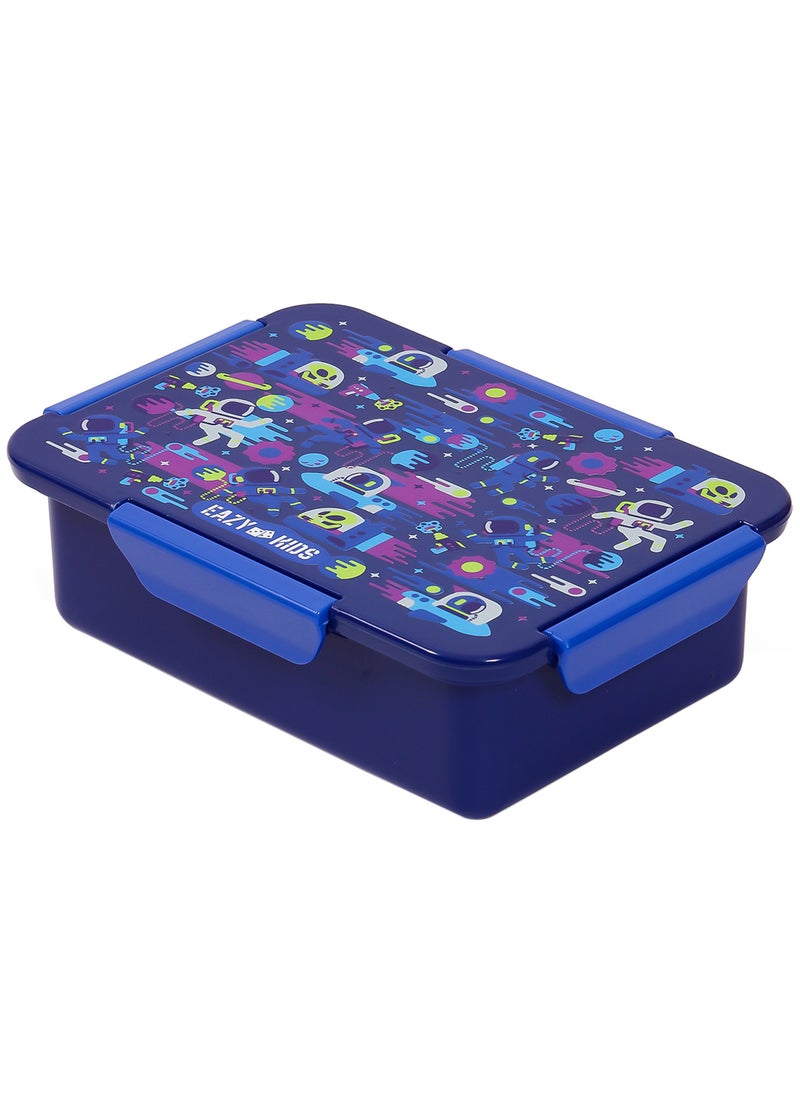 Eazy Kids 1, 2, 3, 4 Compartment Convertible Bento Lunch Box Astronauts - Blue 850Ml  - Image 1