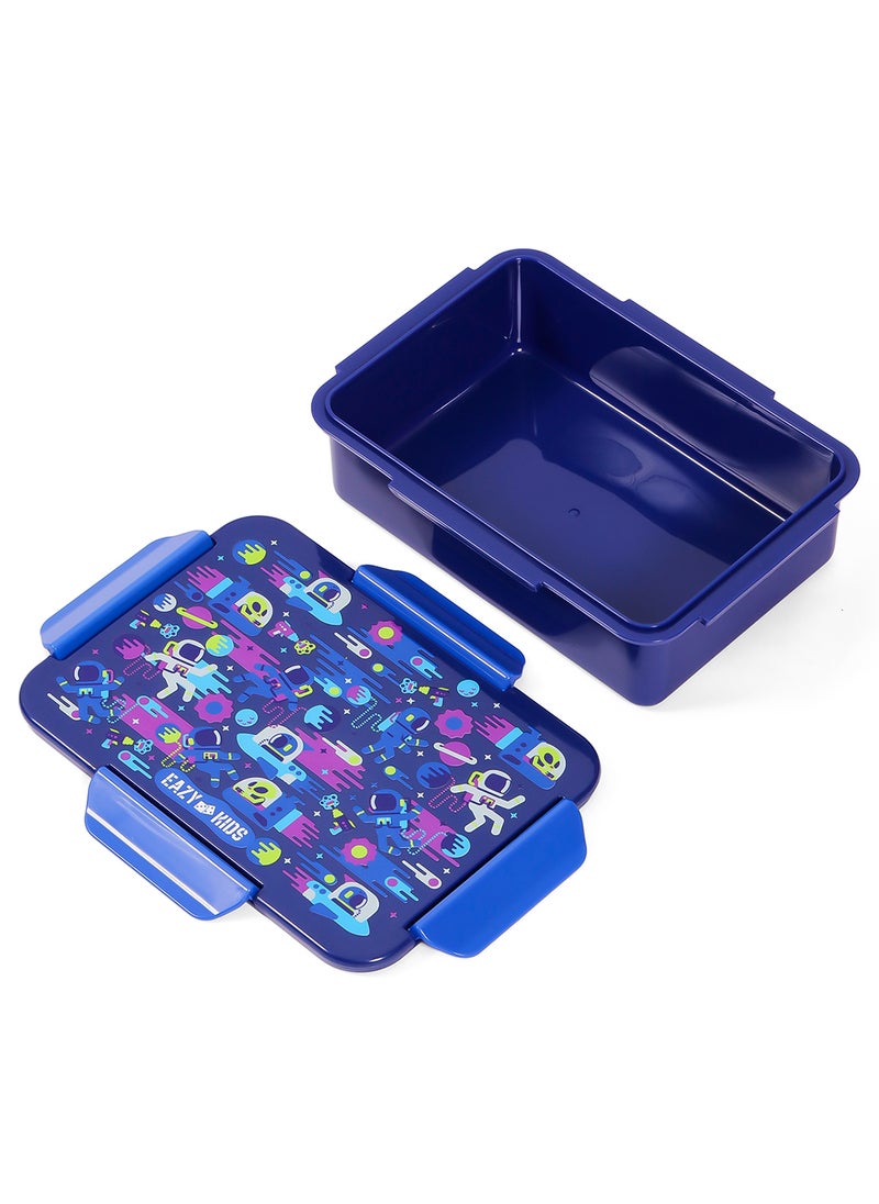 Eazy Kids - 1, 2, 3, 4 Compartment Convertible Bento Lunch Box Astronauts - Blue 850Ml - Image 1