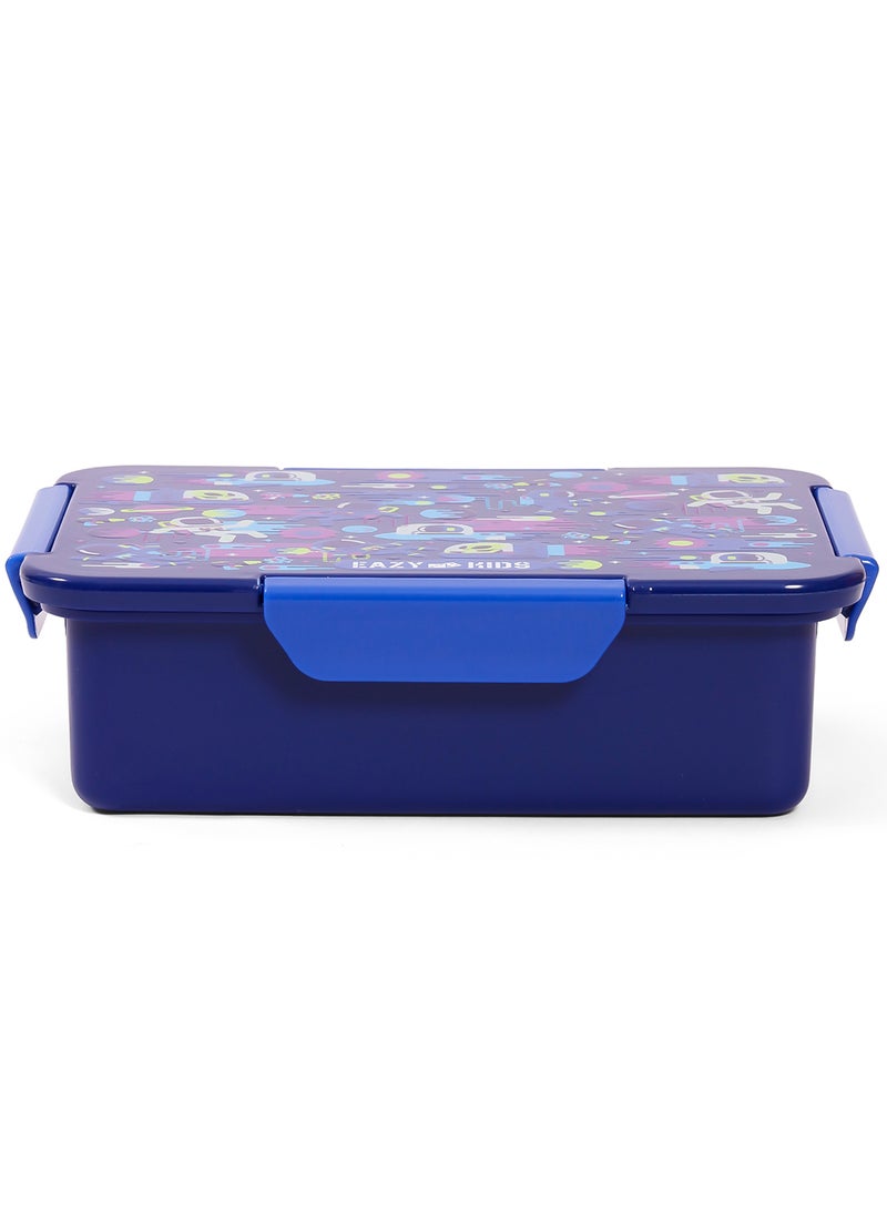 Eazy Kids 1, 2, 3, 4 Compartment Convertible Bento Lunch Box Astronauts - Blue 850Ml  - Image 4