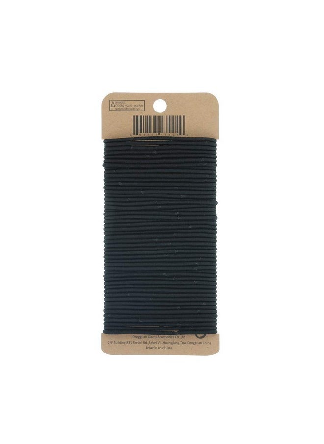 minihope - Nometal Girls Elastic Hair Ties Women'S Black Elastics 2Mm Hair Elastics 50 Count - Image 1
