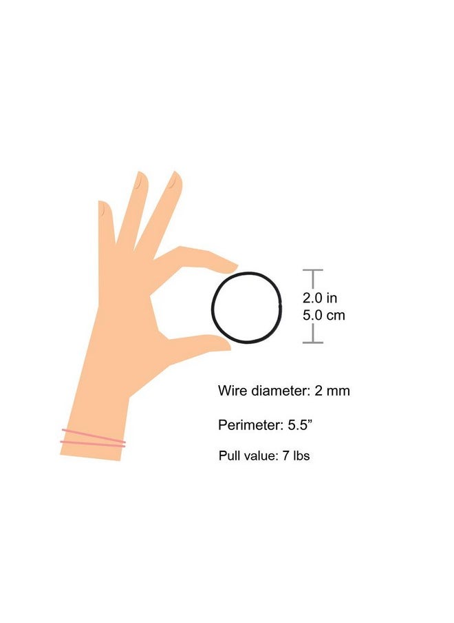 minihope - Nometal Girls Elastic Hair Ties Women'S Black Elastics 2Mm Hair Elastics 50 Count - Image 1